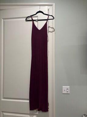 Women's Slip Maxi Dress in Deep Plum